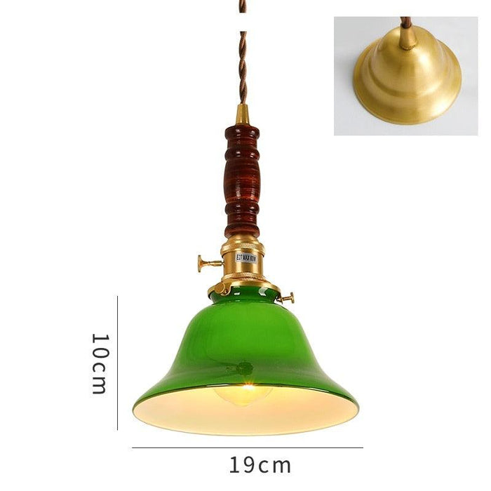 Vintage Style Green Glass Pendant Light - DWHOME