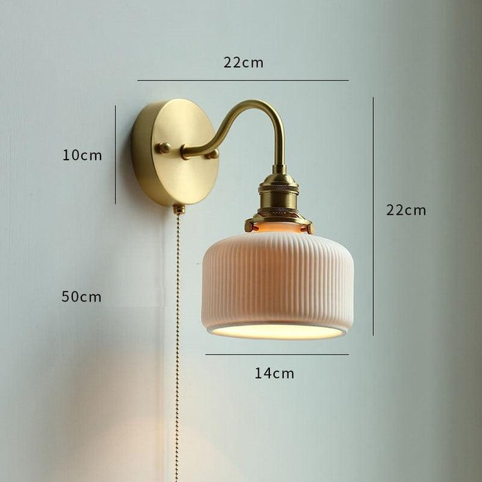 Nordic Style Glass Copper LED Wall Light - DWHOME