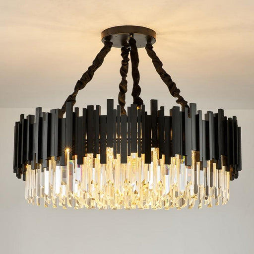 Gio Crystal Chandelier, Black-DWHOME