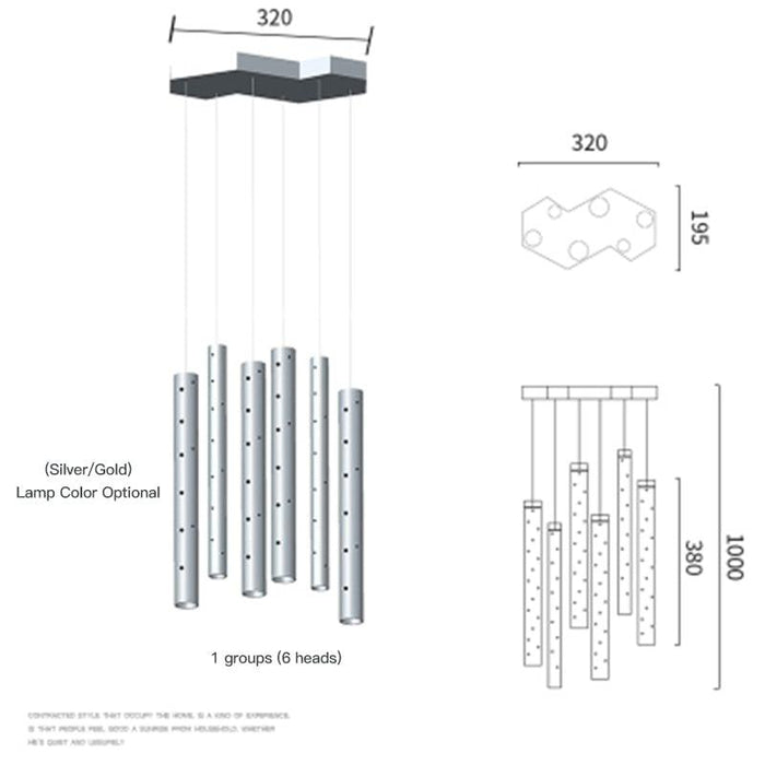Modern Style Bars of Light Chandelier - DWHOME