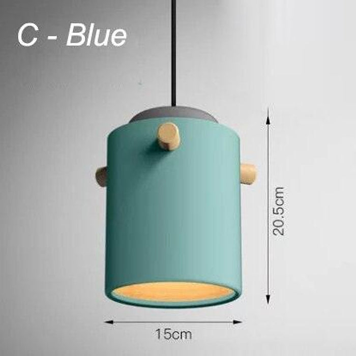 Wooden Bucket Pendant Lights-DWHOME