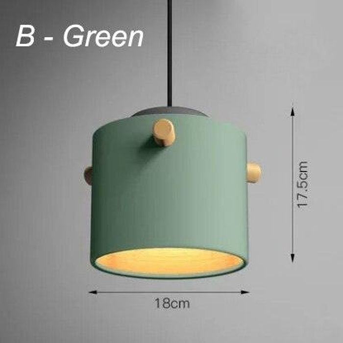 Wooden Bucket Pendant Lights-DWHOME