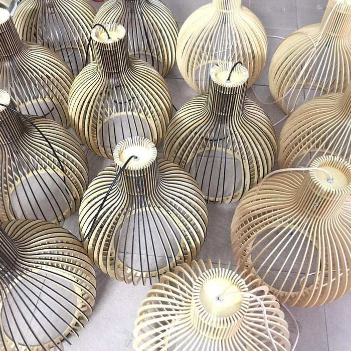 Wooden Birdcage Pendant Lamp - DWHOME
