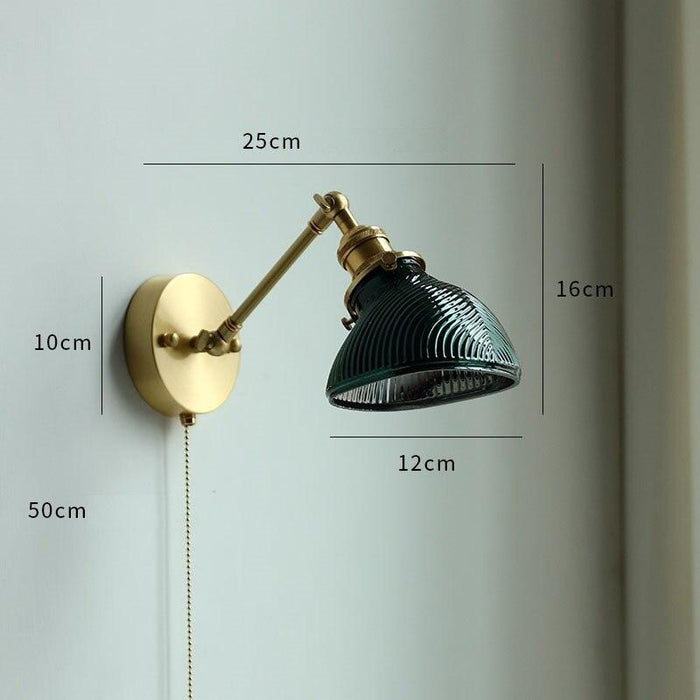 Nordic Style Glass Copper LED Wall Light - DWHOME