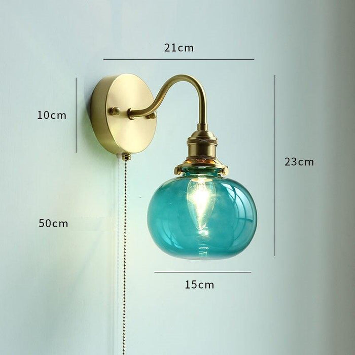 Nordic Style Glass Copper LED Wall Light - DWHOME