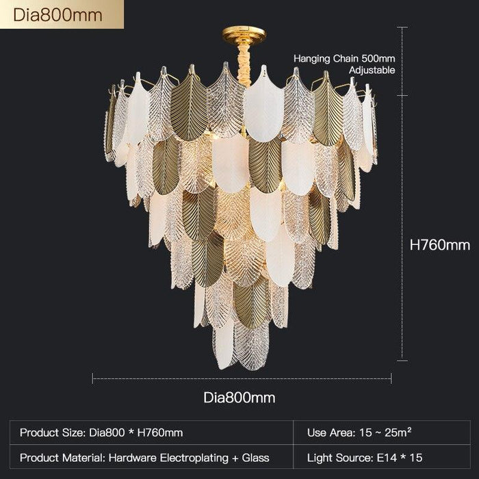 Postmodern Luxury Golden Feathers Chandelier - DWHOME