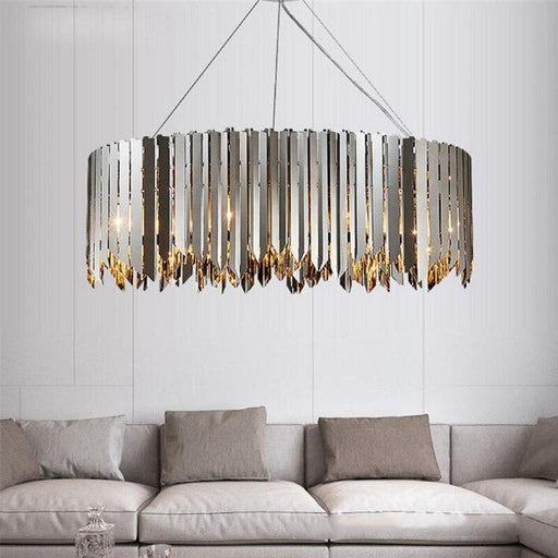 Legance Stainless Steel Chandelier, Chrome-DWHOME