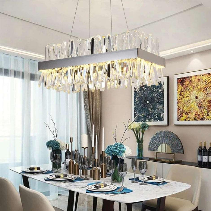 Calvi Crystal Rectangular Chandelier - DWHOME