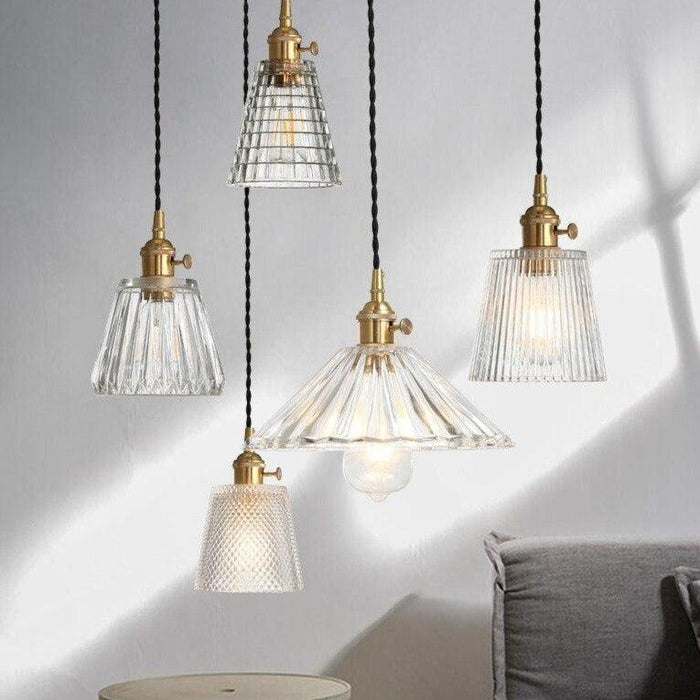 Japanese Style Glass Straw Hat Pendant Light - DWHOME