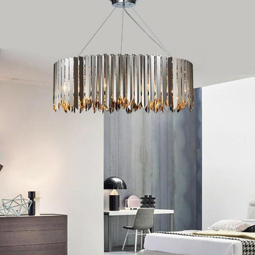 Legance Stainless Steel Chandelier, Chrome-DWHOME