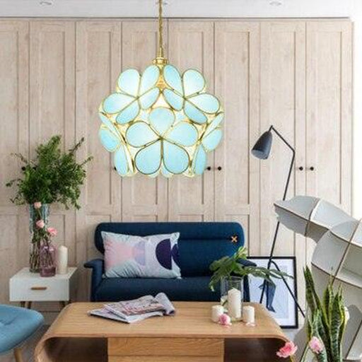 Vintage Glass Stone Flower Ceiling Light N READY-DWHOME