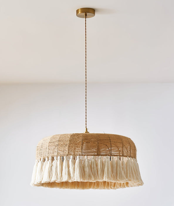Handwoven Jute Pendant Light-DWHOME