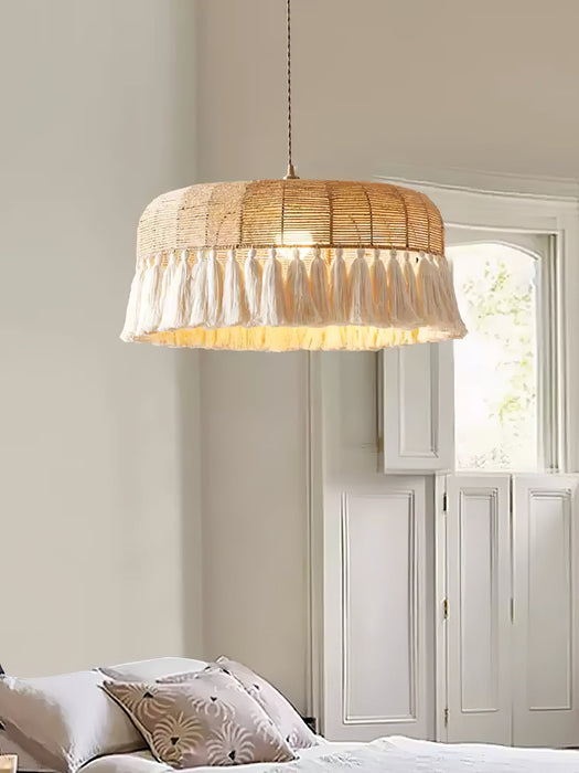 Handwoven Jute Pendant Light-DWHOME