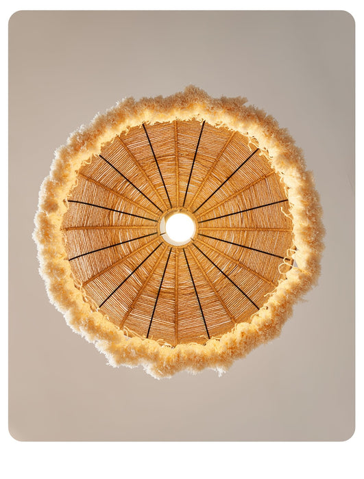 Handwoven Jute Pendant Light-DWHOME