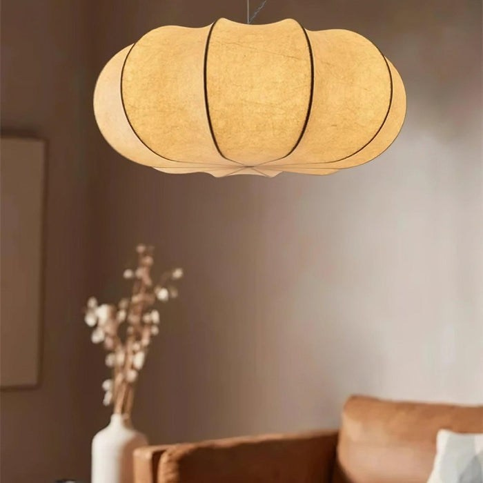 Oblate Silk Pendant Lamp-DWHOME