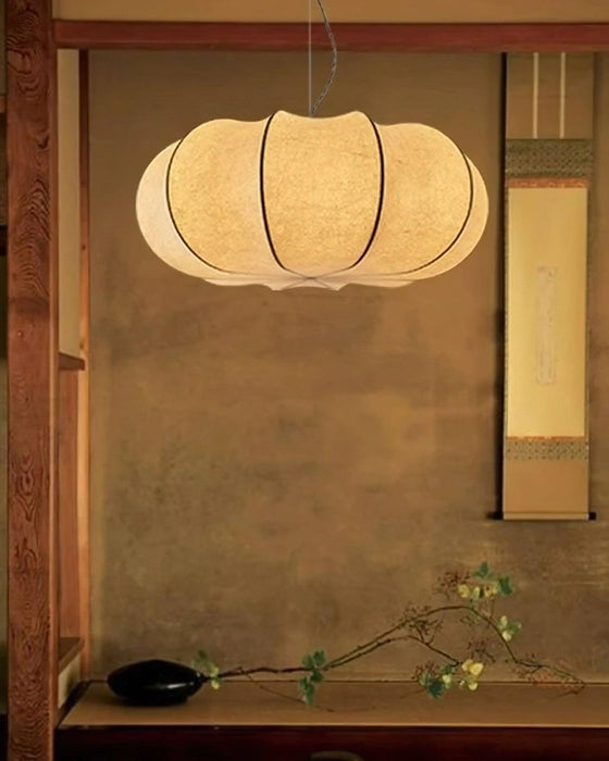 Oblate Silk Pendant Lamp-DWHOME