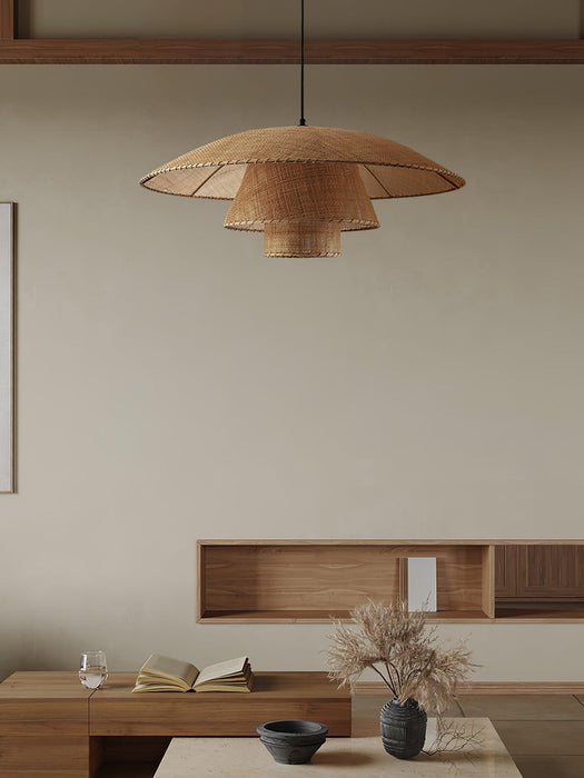 Hat Weave Rattan Pendant Lamp-DWHOME