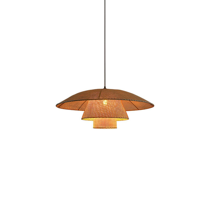 Hat Weave Rattan Pendant Lamp-DWHOME