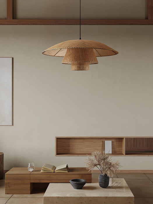 Hat Weave Rattan Pendant Lamp-DWHOME