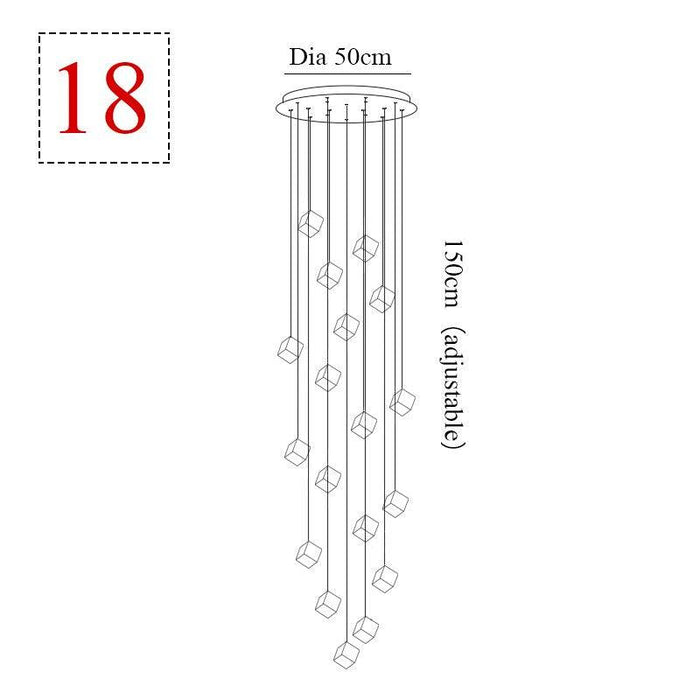 Modern Style Crystalline Cubes Chandelier - DWHOME