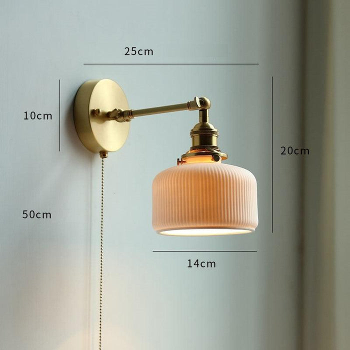 Nordic Style Glass Copper LED Wall Light - DWHOME