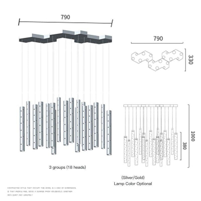 Modern Style Bars of Light Chandelier - DWHOME
