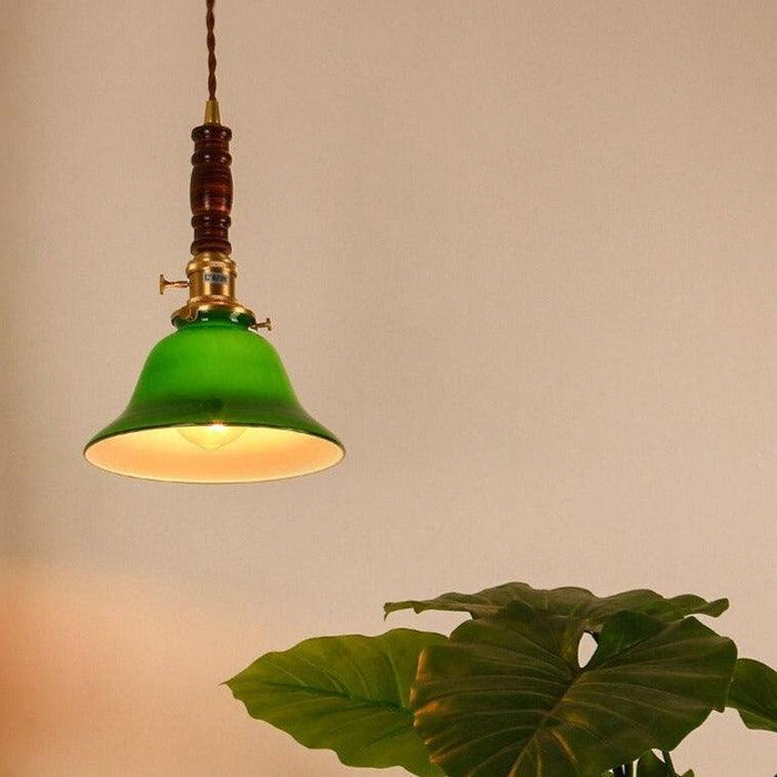 Vintage Style Green Glass Pendant Light - DWHOME
