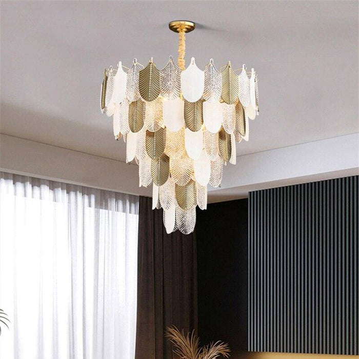 Postmodern Luxury Golden Feathers Chandelier - DWHOME