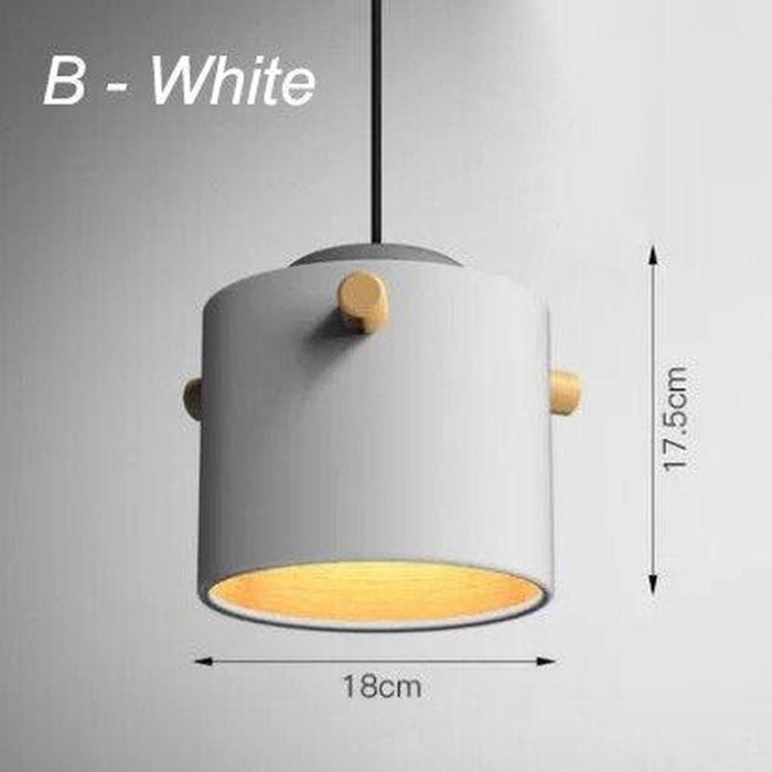 Wooden Bucket Pendant Lights-DWHOME
