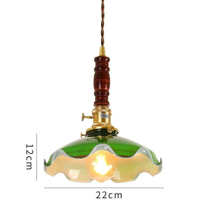Vintage Style Green Glass Pendant Light - DWHOME