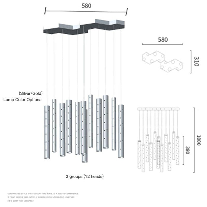 Modern Style Bars of Light Chandelier - DWHOME
