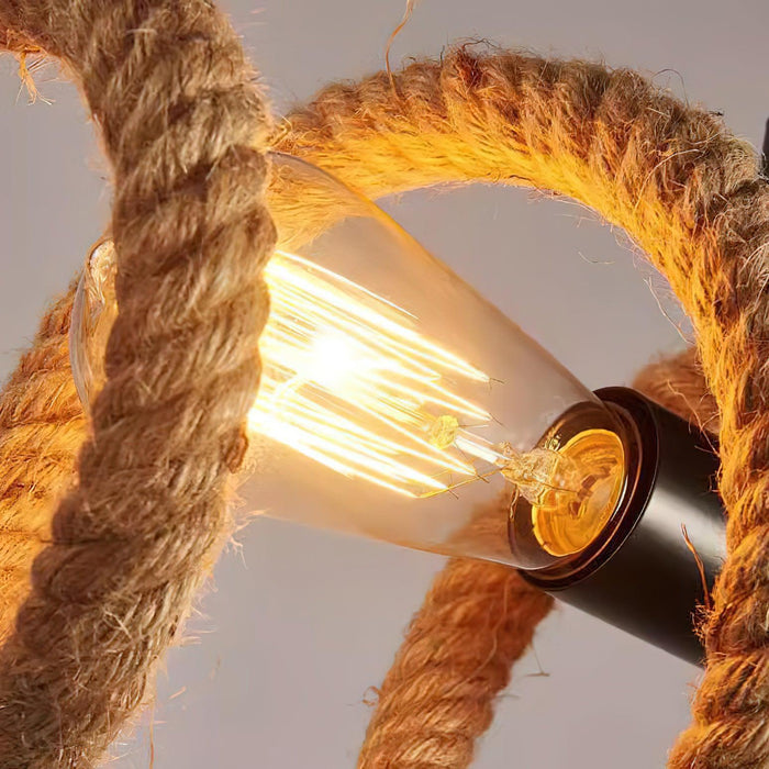 Hemp Rope Industrial Spiral Chandelier-DWHOME