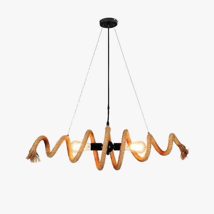 Hemp Rope Industrial Spiral Chandelier-DWHOME