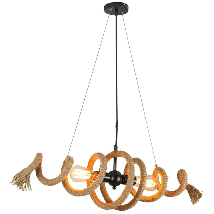Hemp Rope Industrial Spiral Chandelier-DWHOME