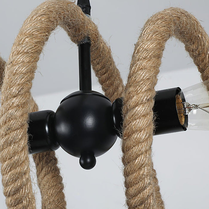 Hemp Rope Industrial Spiral Chandelier-DWHOME