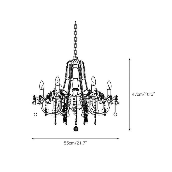 Heritage Rose Chandelier-DWHOME