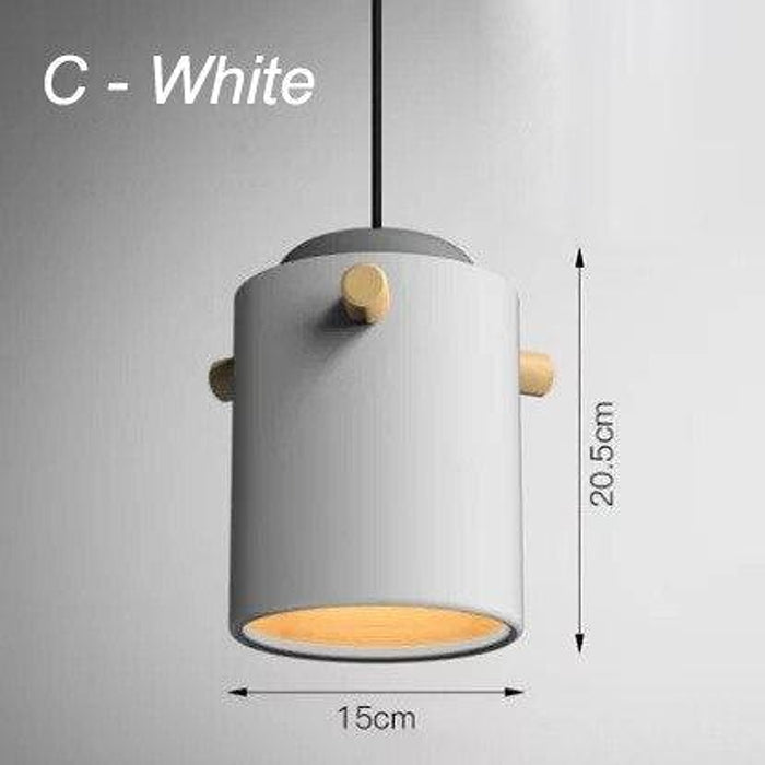 Wooden Bucket Pendant Lights-DWHOME