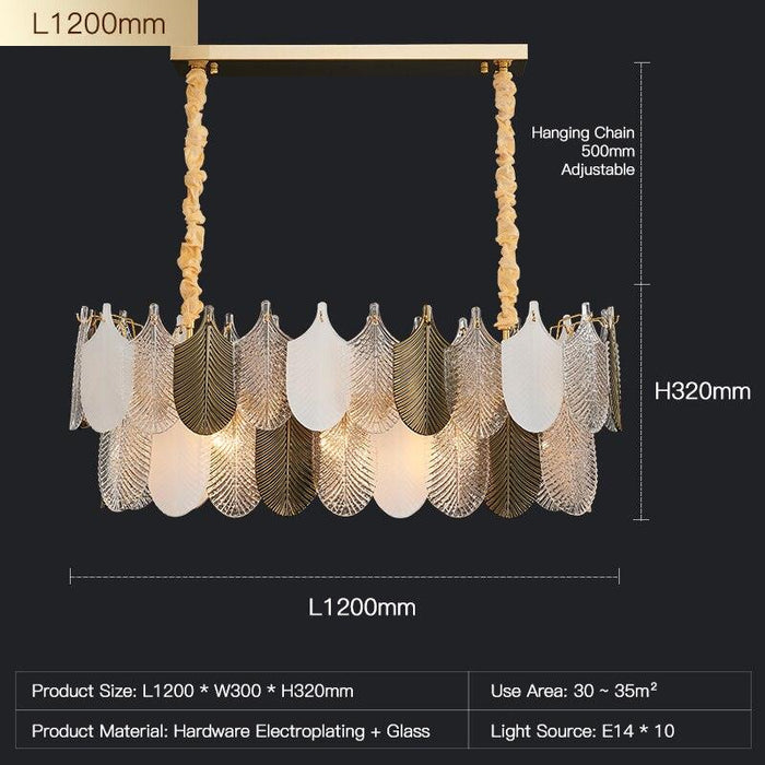 Postmodern Luxury Golden Feathers Chandelier - DWHOME