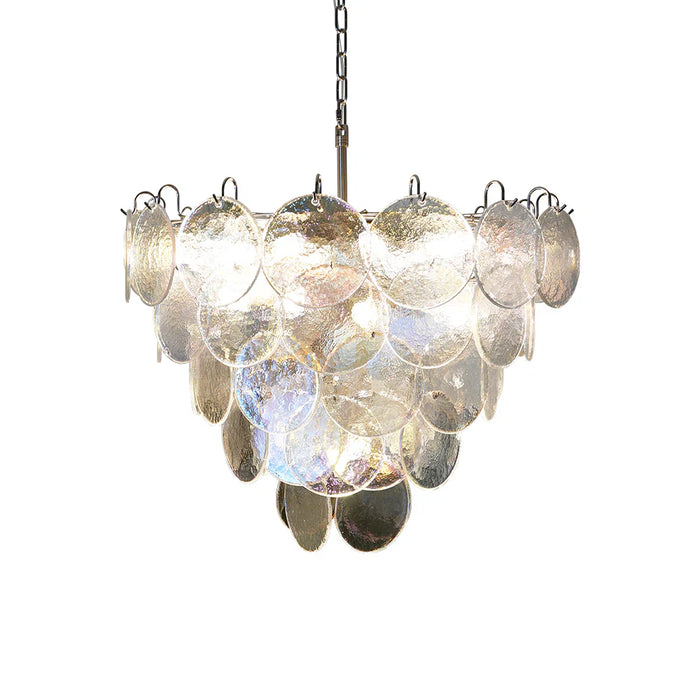 Elegant Murano Disc Iridescent Chandelier-DWHOME