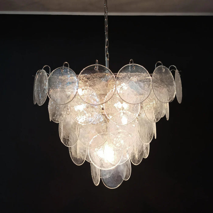 Elegant Murano Disc Iridescent Chandelier-DWHOME