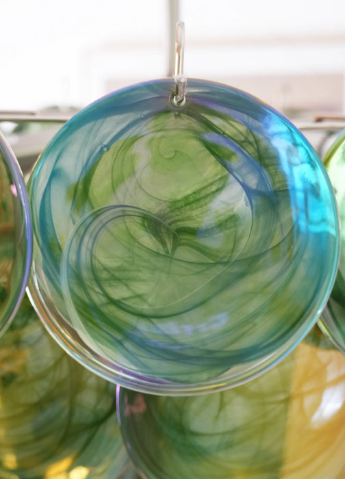 Elegant Green Murano Disc Chandelier-DWHOME