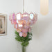 Elegant Pink Murano Disc Chandelier-DWHOME