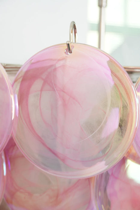 Elegant Pink Murano Disc Chandelier-DWHOME
