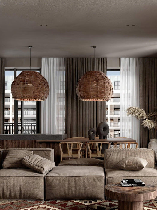 Hues Wicker Pendant Lamp-DWHOME