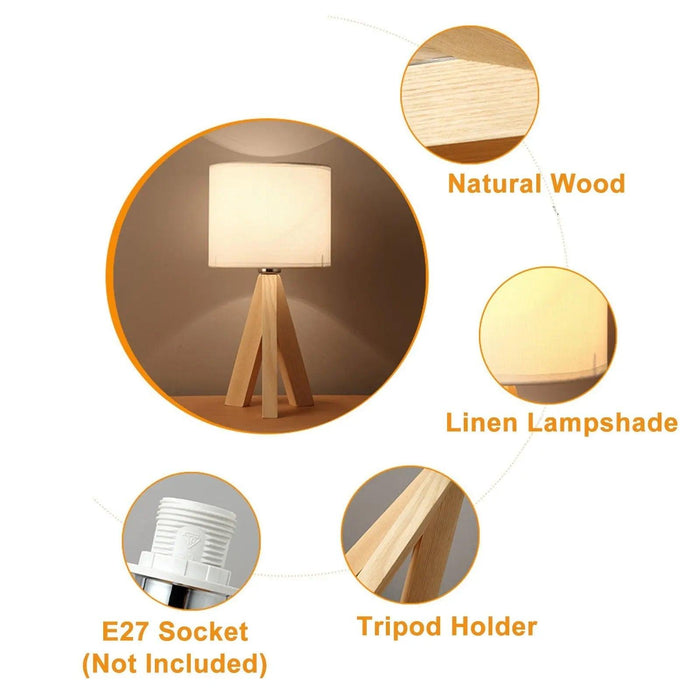 Hugo Wooden Bedside Lamp-DWHOME