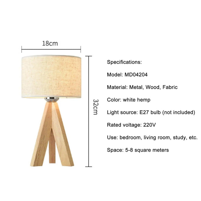 Hugo Wooden Bedside Lamp-DWHOME