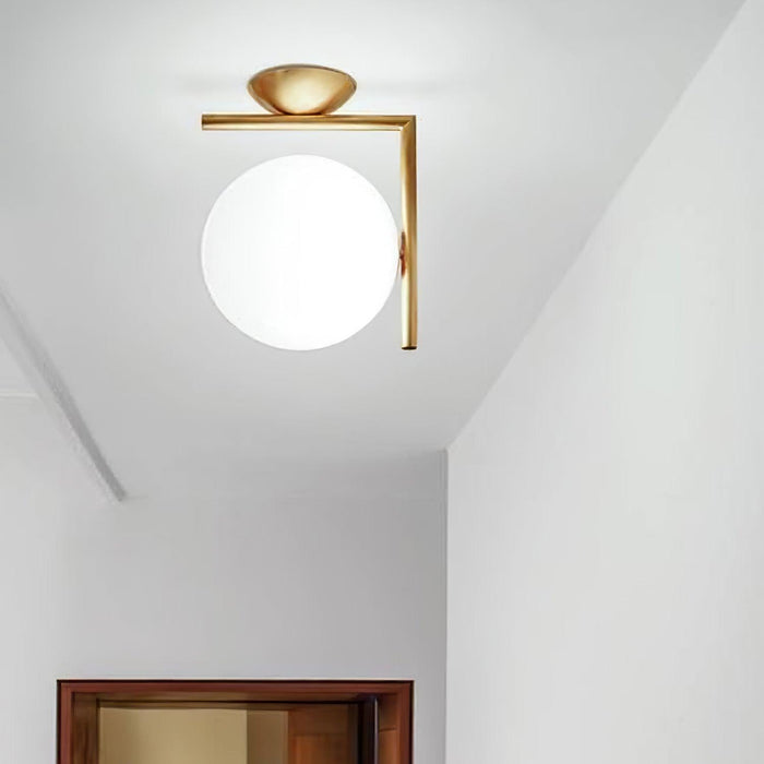 Blown Glass Opal Glass Wall Lamp-DWHOME