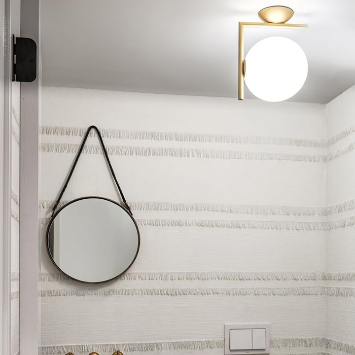 Blown Glass Opal Glass Wall Lamp-DWHOME