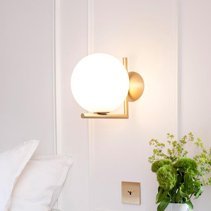 Blown Glass Opal Glass Wall Lamp-DWHOME