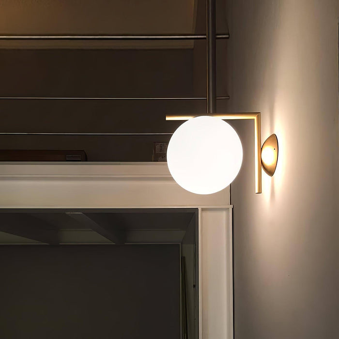 Blown Glass Opal Glass Wall Lamp-DWHOME